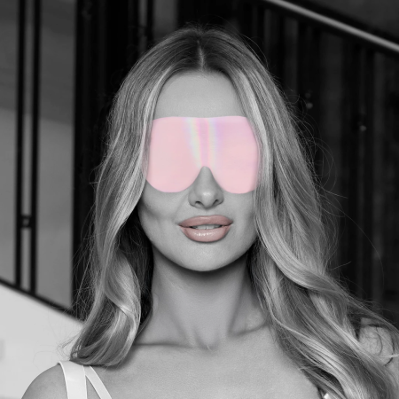 Ouch! Paris Collection Eye Mask Pink - Bonded Leather, Iridescent Finish