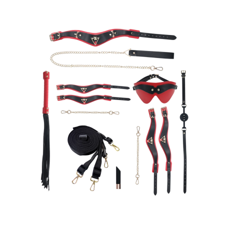 Ouch! Milan Collection Premium Bondage Kit with Luxury Bag Black/Red