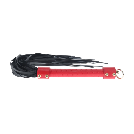 Ouch! Milan Collection Intimate Impact Flogger Black/Red Leather 55cm