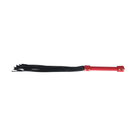 Ouch! Milan Collection Intimate Impact Flogger Black/Red Leather 55cm