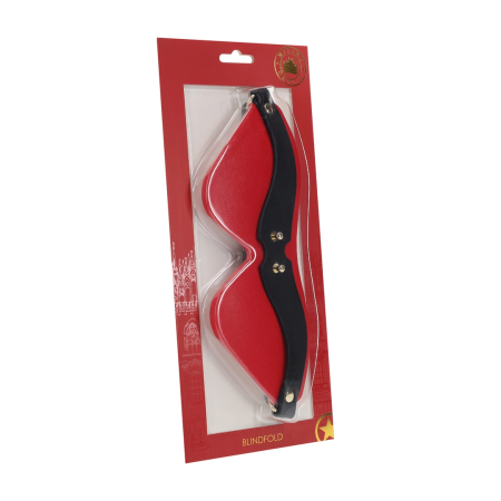 Ouch! Milan Collection Premium Blindfold Black/Red Bonded Leather