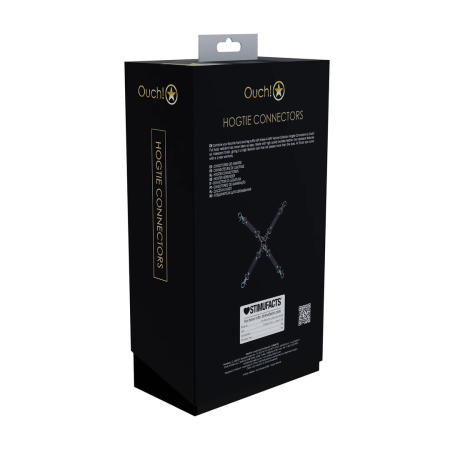 Ouch! Venice Collection Hogtie Connectors Black - 4-Way Restraint System