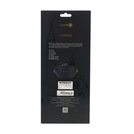 Ouch! Venice Collection Adjustable Eye Mask Black Bonded Leather