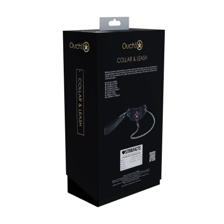 Ouch! Venice Collection Handcuffs Black Bonded Leather Iridescent Finish