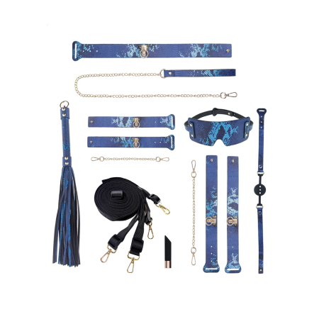 Ouch! Florence Collection Premium Bondage Set with Handbag Blue
