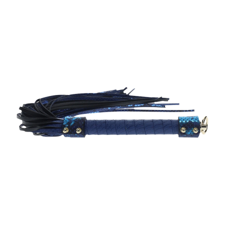Ouch! Florence Collection Intimate Flogger Blue, Bonded Leather, Iridescent Finish