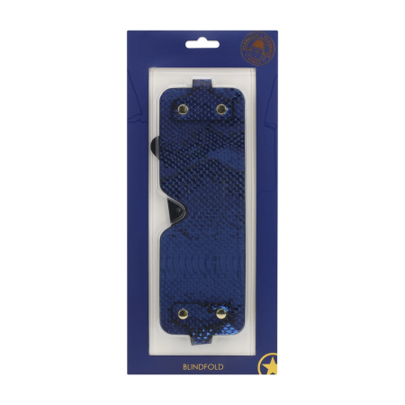 Ouch! Florence Collection Eye Mask Blue - Bonded Leather, Iridescent Finish