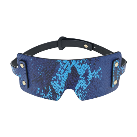 Ouch! Florence Collection Eye Mask Blue - Bonded Leather, Iridescent Finish