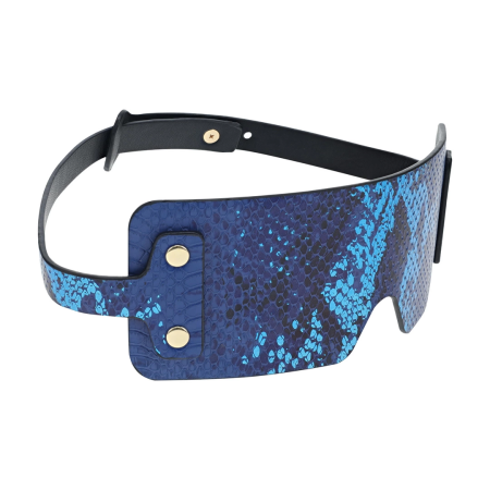 Ouch! Florence Collection Eye Mask Blue - Bonded Leather, Iridescent Finish