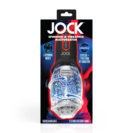 JOCK Spinning & Vibrating Intimate Machine Transparent/Black Rechargeable