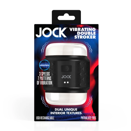JOCK Vibrating Double Tunnel Intimate Machine Black Rechargeable