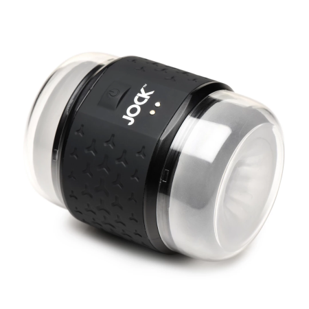 JOCK Vibrating Double Tunnel Intimate Machine Black Rechargeable