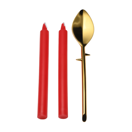 Drip Sensation Wax Candle Set with Zinc Alloy Spatula, Unscented, 8.2in
