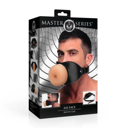 XR Brands Ass Face Gag with Realistic TPE Mouthpiece, Adjustable Strap