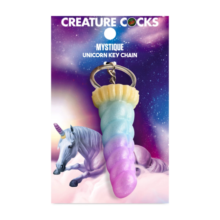 Creature Cocks Mystique Unicorn Pastel Silicone Keychain 3.1in