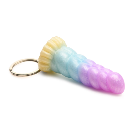 Creature Cocks Mystique Unicorn Pastel Silicone Keychain 3.1in