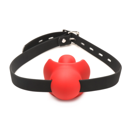XR Brands Gag Order Silicone Ball Mouthguard Red Adjustable Strap 3.8”