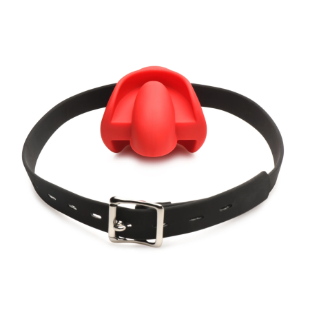 XR Brands Gag Order Silicone Ball Mouthguard Red Adjustable Strap 3.8”