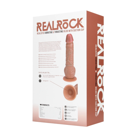 RealRock Vibrating & Thrusting Model 8" with Suction Cup - Tan