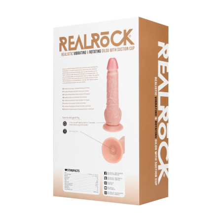 RealRock Vibrating & Rotating Model 20.5 cm Suction Base Flesh Tone