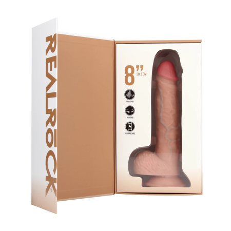RealRock Vibrating & Rotating Model 20.5 cm Suction Base Flesh Tone