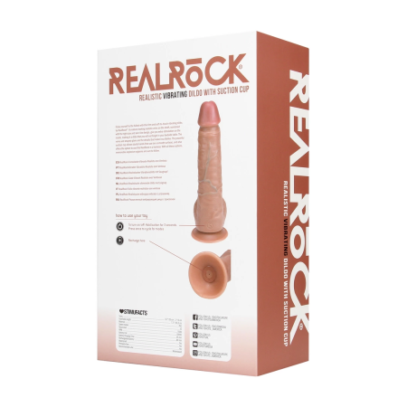 RealRock Vibrating Firm Model with Suction Cup 23 cm Tan