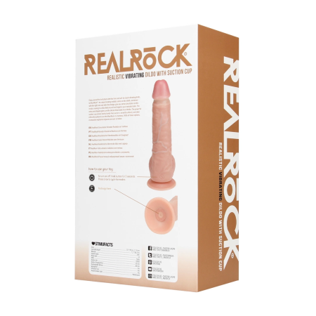 RealRock Vibrating Intimate Device 23 cm with Suction Cup - Flesh Tone