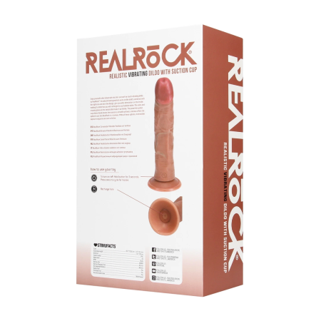 RealRock Vibrating Curved Model 20.5 cm - Tan, Suction Base