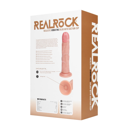 RealRock Vibrating Curved Model 20.5cm - Flesh Tone, Suction Base
