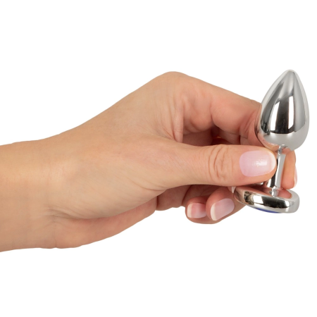 Magic Shiver Metal Plug Heart Gem 7cm - Silver Aluminium Design