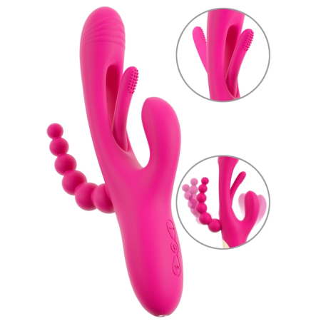 Sweet Smile Triple Vibe Flicking Tongue Multi-Stimulation System 24.4cm