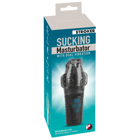Stroker Handy Sucking Intimate Machine Dual Vibration Black 21.7cm