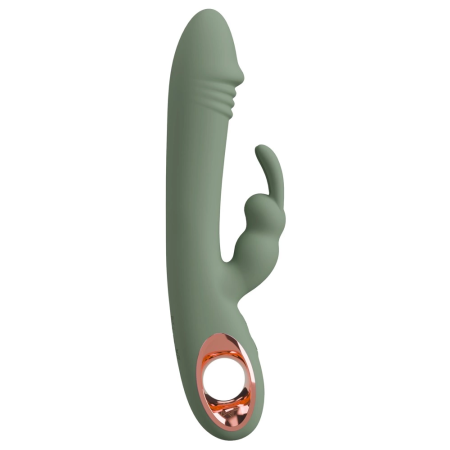 You2Toys Slim Rabbit Olive Dual Vibrator, 10 Modes, Waterproof, Silicone