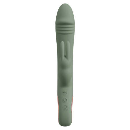 You2Toys Slim Rabbit Olive Dual Vibrator, 10 Modes, Waterproof, Silicone