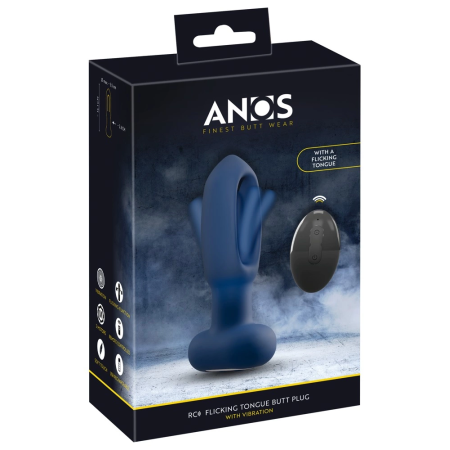 ANOS RC Flickering Tongue Anal Plug with Vibration, Silicone, 14.1cm