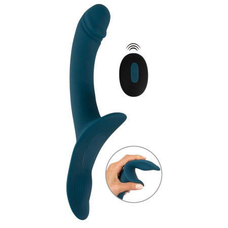 You2Toys Your Strap-On RC Vibrator Blue - Dual Motor, Adjustable Harness