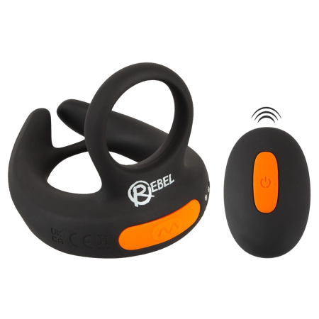 Rebel RC Intimate Ring System with Adjustable Vibration, Black, 9.4 cm