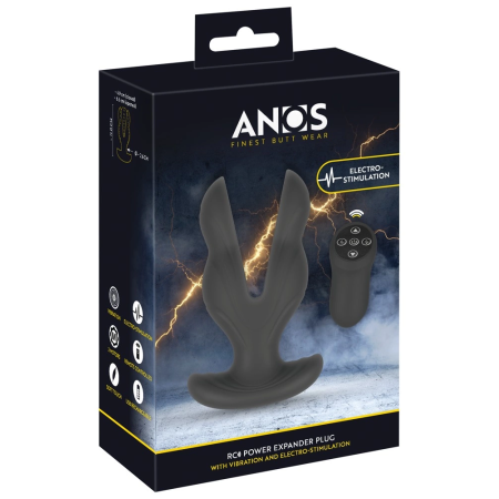 ANOS RC Power Expander Plug Silicone Dual-Arm Vibrating & E-Stim 11cm