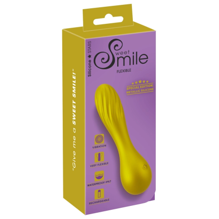 Sweet Smile Flexible Swirl Metallic Silicone Vibrator 16cm Waterproof