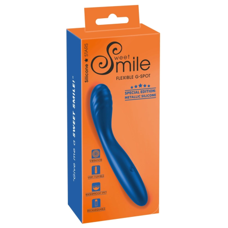 Sweet Smile Flexible G-Spot Vibrator Metallic Silicone 18cm Waterproof