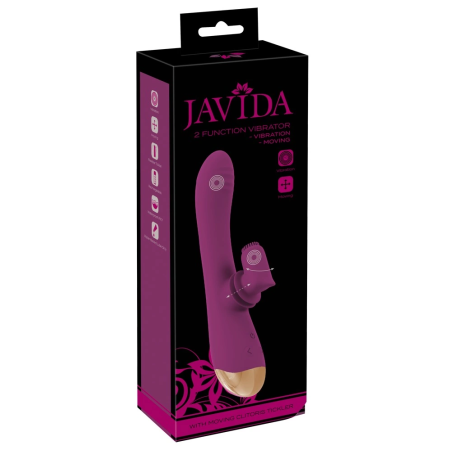 Javida 2-Function Intimate Device with Moving Stimulator, Purple, 22.3 cm