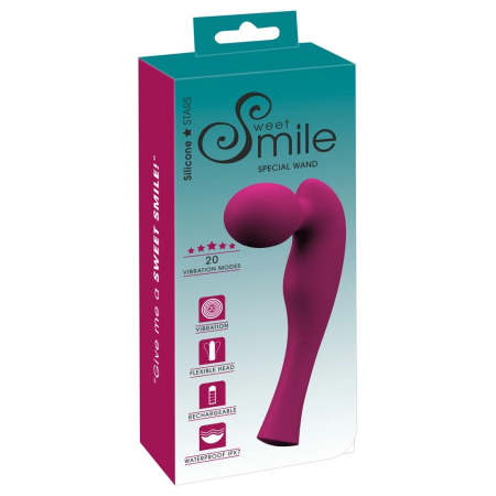 Sweet Smile Special Wand Cordless Rechargeable Body Massager, Pink, 20 cm
