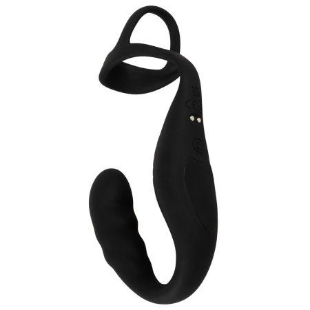 Rebel RC Prostate Plug & Dual Support Ring Set, Silicone, Black