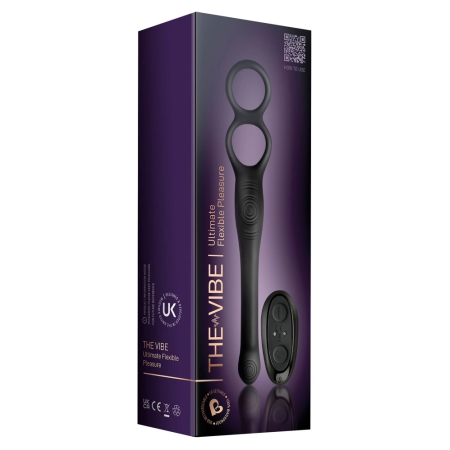 Rocks-Off Vibe Intimate Silicone Duo Ring & Anal Massager, 23.1 cm Black