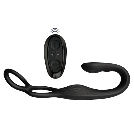 Rocks-Off Vibe Intimate Silicone Duo Ring & Anal Massager, 23.1 cm Black
