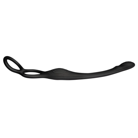 Rocks-Off Vibe Intimate Silicone Duo Ring & Anal Massager, 23.1 cm Black