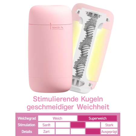 TENGA Puffy Strawberry Pink Intimate Cup Marshmallow Texture 16.5cm