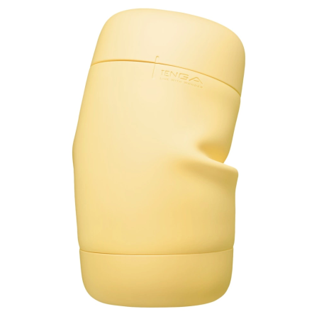 TENGA Puffy Intimate Device Custard Yellow Soft Silicone, 16.5 cm
