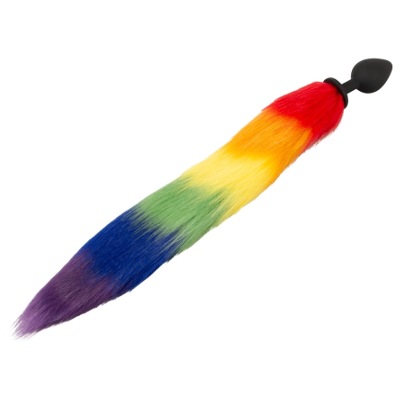 You2Toys Rainbow Fluffy Tail Silicone Plug - 42 cm Multicolor