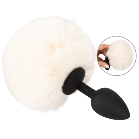 You2Toys Fluffy Tail Silicone Plug S White - Soft Faux Fur, Compact Size